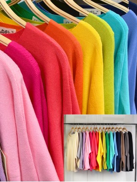 Long Bat Sleeves Pullover  Loose Tops (48 pcs) Long Bat Sleeves Pullover  Loose Tops (48 pcs)